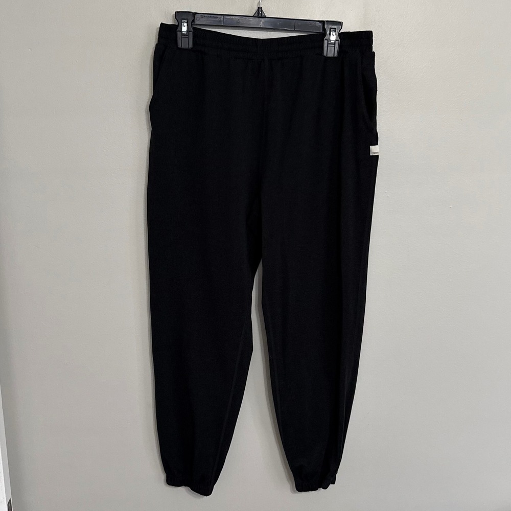 Vuori Womens Large Boyfriend Black Heathered Performance Jogger Sweatpants VW457 - Picture 2 of 8